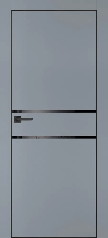 Фото Межкомнатная дверь ПХ-18 черная кромка с 4-х ст. Серый матовый